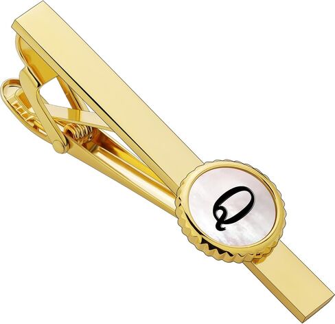 Tie Clips for Men Gold, TAIGRAMA Tie Clip 2.2 Inch Tie Bar and Tie Pin for Skinny Ties and Regular Ties, Initial Mens Tie Clip Tie Clasp Unique Personalized for Wedding Anniversary Business in Saudi Arabia