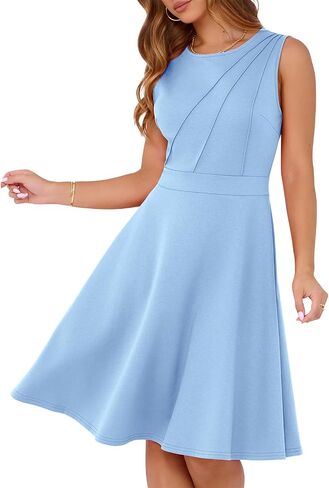 Fit and Flare Cocktail Dress for Women Wedding Guest Business Work Semi Formal A Line Dresses 2025 in Kuwait