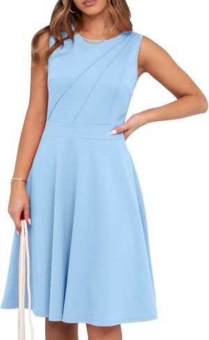 Fit and Flare Cocktail Dress for Women Wedding Guest Business Work Semi Formal A Line Dresses 2025 in Kuwait
