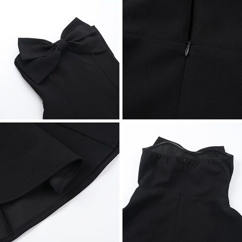 JUMISEE Women's Elegant Bow Strapless Homecoming Dress A Line Swing Tube Mini Dress Short Evening Party Prom Dress in Kuwait