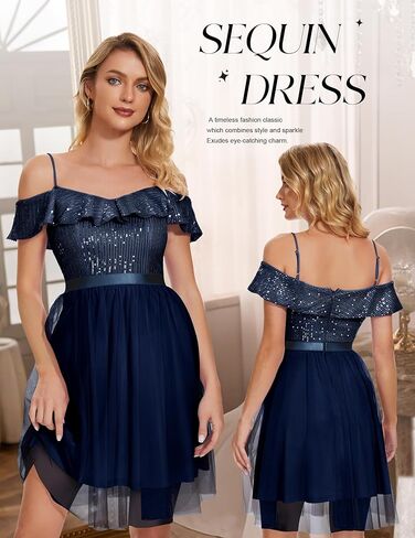 Wedtrend Sequin Dress for Women Short 80s Prom Dress Sparkly Cocktail Dresses Formal Dresses for Teens in Kuwait