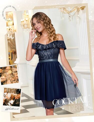 Wedtrend Sequin Dress for Women Short 80s Prom Dress Sparkly Cocktail Dresses Formal Dresses for Teens in Kuwait
