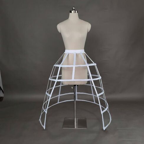 Crinoline Underskirt Petticoat Cage 2/3/4/5 Hoops for Women Girls Bridal Dress Vintage Gown Short Long Hoop Skirt Color 1 in Kuwait