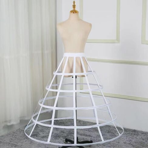 Crinoline Underskirt Petticoat Cage 2/3/4/5 Hoops for Women Girls Bridal Dress Vintage Gown Short Long Hoop Skirt Color 1 in Kuwait