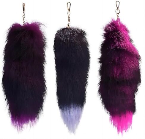 3 Pcs Fluffy false Tail Cosplay Tail Handbag Keychain Costume for Kids Adult Hook pendant in Saudi Arabia