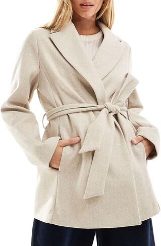 Utcoco Women Fashion Fashion Trench Trench Trench Coat أحرزت معاطف البازلاء الصاخبية معاطف الشتاء مع جيوب in Saudi Arabia