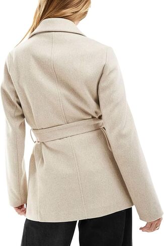 Utcoco Women Fashion Fashion Trench Trench Trench Coat أحرزت معاطف البازلاء الصاخبية معاطف الشتاء مع جيوب in Saudi Arabia