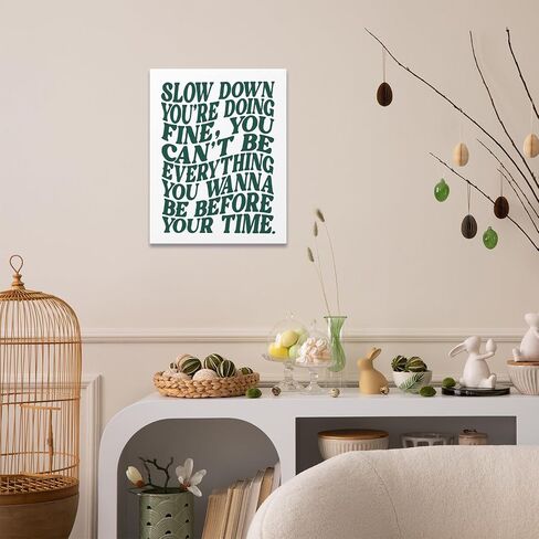 Qabliqo Vintage Cozy Sleeping Woman Framed Wall Art, Retro Green Minimalist Wall Decor, Serene Aesthetic Female Canvas Poster Prints Pictures for Home Bedroom Living Room, 11x14 Inches in Kuwait
