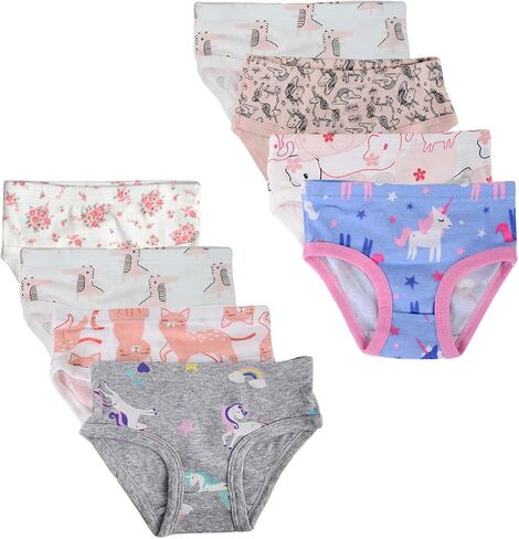 Closecret Kids Series 8-Pack Baby Soft Cotton Panties Little Girls' Assorted Briefs in Saudi Arabia