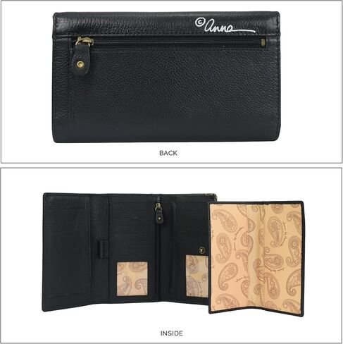 Anna by Anuschka Women's Original Leather Hand-Painted Checkbook Clutch Wallet in Saudi Arabia