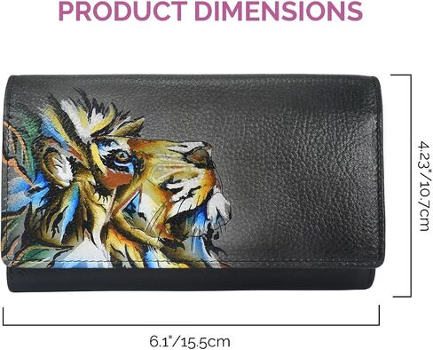 Anna by Anuschka Women's Original Leather Hand-Painted Checkbook Clutch Wallet in Saudi Arabia