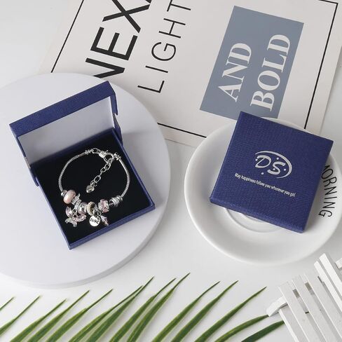 DS Charm Bracelets for girls,exquisite cute cartoon friendship Silver bracelets Stainless Steel Bangle with birthday Gift box, Adjustable girls jewelry Suitable for holiday gifts in Kuwait