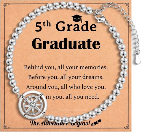 Graduation Gifts for Her, Class of 2025 High School 5th 6th 8th Grade College Masters Degree Graduation Compass Bracelet Jewlry Gifts for Girls Women in Kuwait