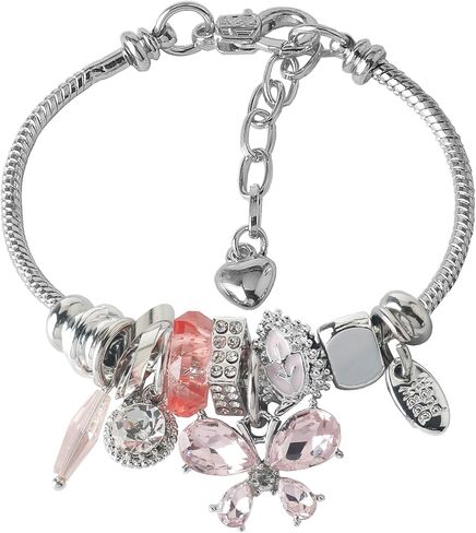 DS Charm Bracelets for girls,exquisite cute cartoon friendship Silver bracelets Stainless Steel Bangle with birthday Gift box, Adjustable girls jewelry Suitable for holiday gifts in Kuwait
