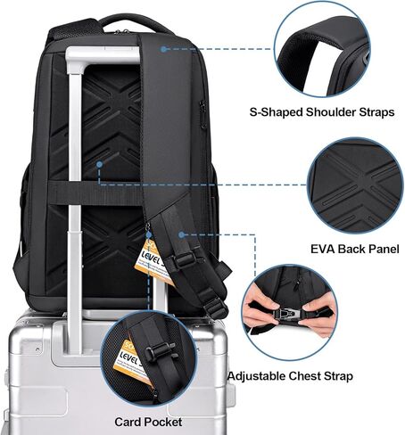 FENRUIEN Business Backpack for Men,Water Resistant Tech Backpack with Charger,Black Laptop Backpack 15.6 Inch in Kuwait