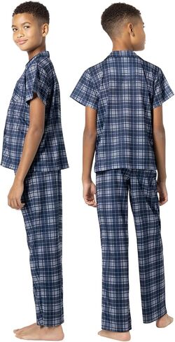PajamaGram Pajamas for Kids - Kids Short Sleeve Button Down Pajamas with Pants in Saudi Arabia