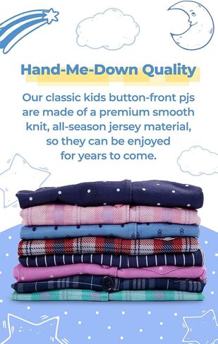 PajamaGram Pajamas for Kids - Kids Short Sleeve Button Down Pajamas with Pants in Saudi Arabia