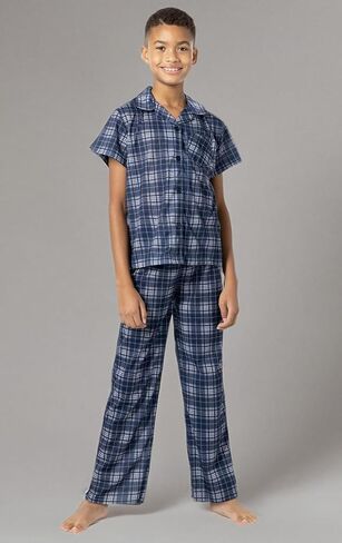 PajamaGram Pajamas for Kids - Kids Short Sleeve Button Down Pajamas with Pants in Saudi Arabia