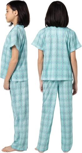 PajamaGram Pajamas for Kids - Kids Short Sleeve Button Down Pajamas with Pants in Saudi Arabia