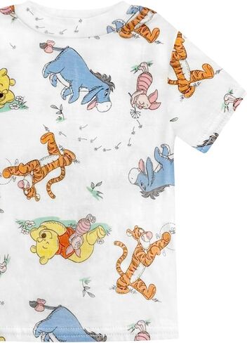 Disney 2 Piece Pajama Set - Mickey, Minnie, Pooh - Toddler Boys & Girls PJ Set, Short Sleeve Shirt & Pants - Official License in Saudi Arabia