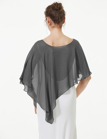 BEAUTELICATE Asymmetrical Capelets Chiffon Capes Wedding Bridal Shawls Wraps For Women Evening Dress in Saudi Arabia