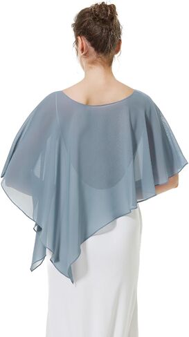 BEAUTELICATE Asymmetrical Capelets Chiffon Capes Wedding Bridal Shawls Wraps For Women Evening Dress in Saudi Arabia