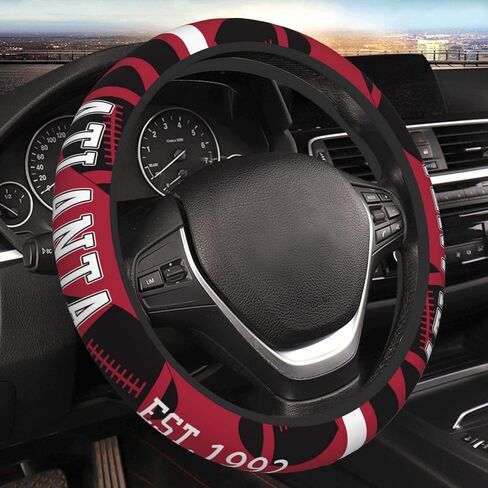 Universal 15 inches Football Fan Steering Wheel Cover | Non-Slip & Washable Design | Sporty Automotive Accessories for Car Enthusiasts in Saudi Arabia