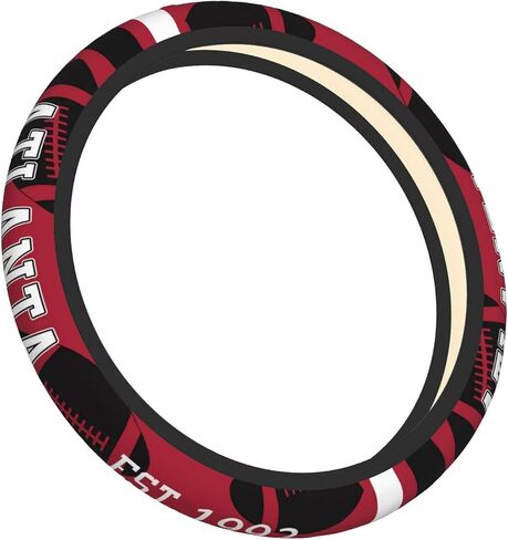 Universal 15 inches Football Fan Steering Wheel Cover | Non-Slip & Washable Design | Sporty Automotive Accessories for Car Enthusiasts in Saudi Arabia