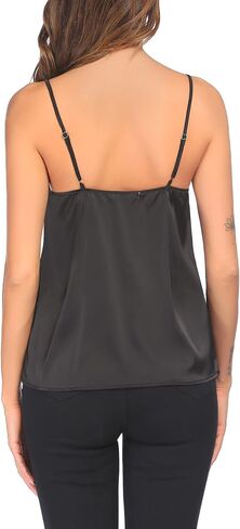 Ekouaer 3 Pack: Womens Silk Satin Tank Top V الرقبة Camisole Cami Spaghetti Strap Top Loughlessless Blouses Shirt in Kuwait