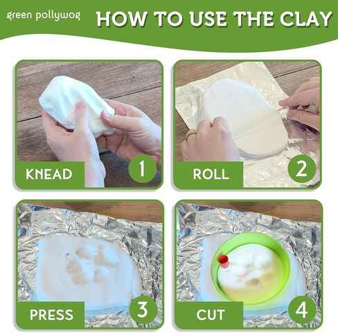 Green Pollywog Clay Paw Print DIY Ornament | Hanging Decoration with Air-Dry Clay Kit | Extra-Large Imprint Keepsake for Pets in Kuwait
