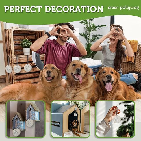 Green Pollywog Clay Paw Print DIY Ornament | Hanging Decoration with Air-Dry Clay Kit | Extra-Large Imprint Keepsake for Pets in Kuwait