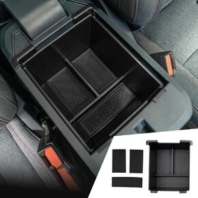منظم وحدة التحكم المركزية المتوافقة مع 2022-2025 Ford Maverick Console Tray Abs Blastic Rencer Box مع ملحقات Silicone Pad 2024 Maverick (العلوي والسفلي)