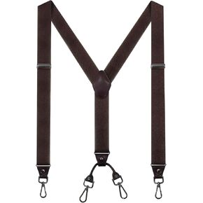 حمالات الرجال مع 4 خطافات دوارة شديدة التحمل - دعامة قابلة للتعديل مرنة Mens y -back الحمالات لسروال الجينز الثقيلة للعمل