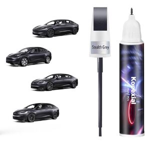 Stealth Gray (PN01) لمس الطلاء المتوافق مع Tesla Model Y/3/X/S ، مزيل خدش السيارة الممتاز للخدوش العميقة ، إصلاح قلم السيارة إصلاح الخدش ثنائية في واحد