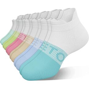 Ankle Compression Socks for Men and Women, 6 Pairs Low Cut Athletic Running Sock with Arch Support and Heel Tab