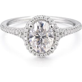 14K Moissanite rings, 14K Solid Gold Rings, 1.5ct Oval Cut Moissanite Engagement Ring, Hidden Halo Moissanite Rings for Women