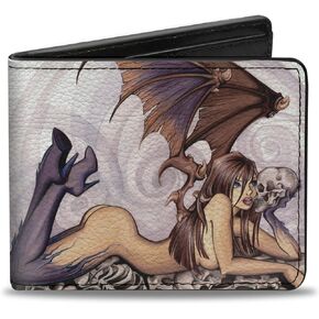 Buckle-Down Unisex-Adult's Sexy Ink Girls Wallet, Bifold, Guardian, Vegan Leather, Multicolor, 4.0" x 3.5"