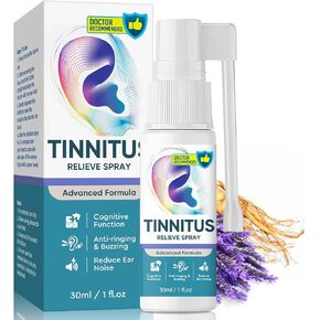 Tinnitus Relief for Ringing Ears, Natural Tinnitus Relief Spray for Relieve Ear Ringing & Reduce Ear Noise, Improves Hearing & Ear Discomfort