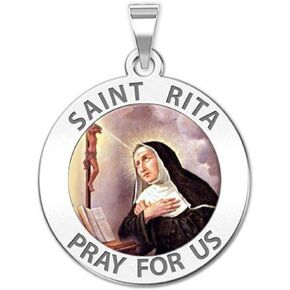 PicturesOnGold.com Saint Rita Religious Medal Color in Yellow Gold Plated &14K Yellow or White Gold, or Sterling Silver