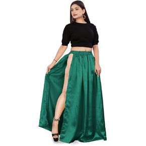 Satin Side Slit A Line Skirt Pannel Skirt Tribal Women Skirt Belly Dance S1