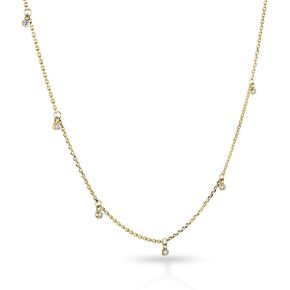 Kobelli Diamond Accent Drops Station Necklace 14k Gold