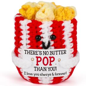 MBL Funny Dad Birthday Gifts - Gag for Dad Father Papa Birthday Fathers Father's Day Christmas from Daughter Son, THERE'S NO BUTTER POP THAN YOU, Handmade Knitted Crochet Pop