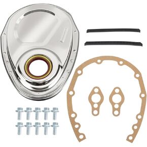 طقم ختم الحشية المصقول من الألومنيوم براغي حشية متوافقة مع Chevy Small Block SB SBC 1955-1995 283 305 327 350 383 400
