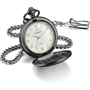 Boshiya Smooth Pocket Watches for Men Dial Digital Quartz Quartz Abic Digital ، Watch Classic Mens Womens Pocket Watch مع سلسلة هدايا عيد ميلاد التخرج من سلسلة عيد الميلاد.