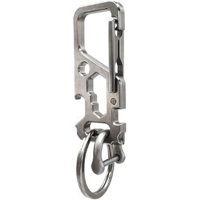 Titanium Carabiner Clip,Carabiner for Keys,Multifunctional Keychain with Keyring,Backpack Accessory,EDC Mens Keychain,Cool Gadget for Daily Use