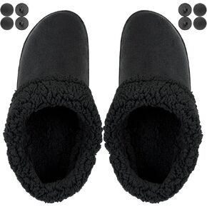 Fuzzy Inserts for Croc Replacement Fur Fluffy Fleece Liners Winter Warm Inner Lining Socks for Men and Women(Black)