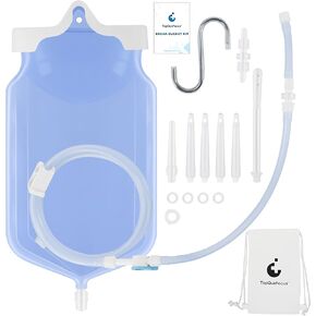 TopQuaFocus Enemas for Colon Cleanse for Women, 2L Large Silicone Enema Bag Kit for Men - Clear Colonic Home Cleaning Kit, Home Coffee and Water Douche Bag with 6.5ft Long Tube