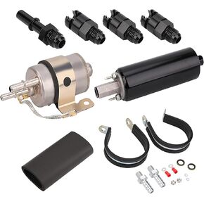 GSL392 Inline Fuel Pump & 58 PSI Fuel Filter Regulator 58 PSI LS Swap Fuel Pump EFI Conversion Fuel Filter Pressure Regulator 255LPH High Pressure External Pump 6AN Fittings 400-939 GSL392-400-939