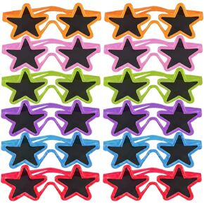 ArtCreativity Kiddie Star Shaped Sunglasses, Set of 12 Colorful Neon Sun Glasses for Boys and Girls, Fun Summer Toddler Kid Sunglasses, Birthday, Pool, Beach Party Favors Supplies, Goodie Bag Stuffer