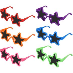24 Pairs Kids Star Sunglasses, Retro Style Neon Star Sunglasses Funny Photography Props Star Shaped Glasses for Birthday Graduation Party Supplies Summer Beach Pool Favors
